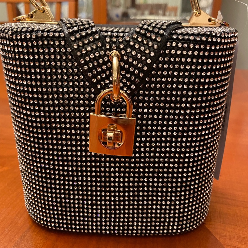 Black rhinestone dressy purse NWT